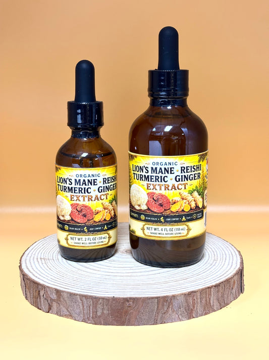 Organic Lion's Mane, Reishi, Turmeric Ginger Extract 4 oz