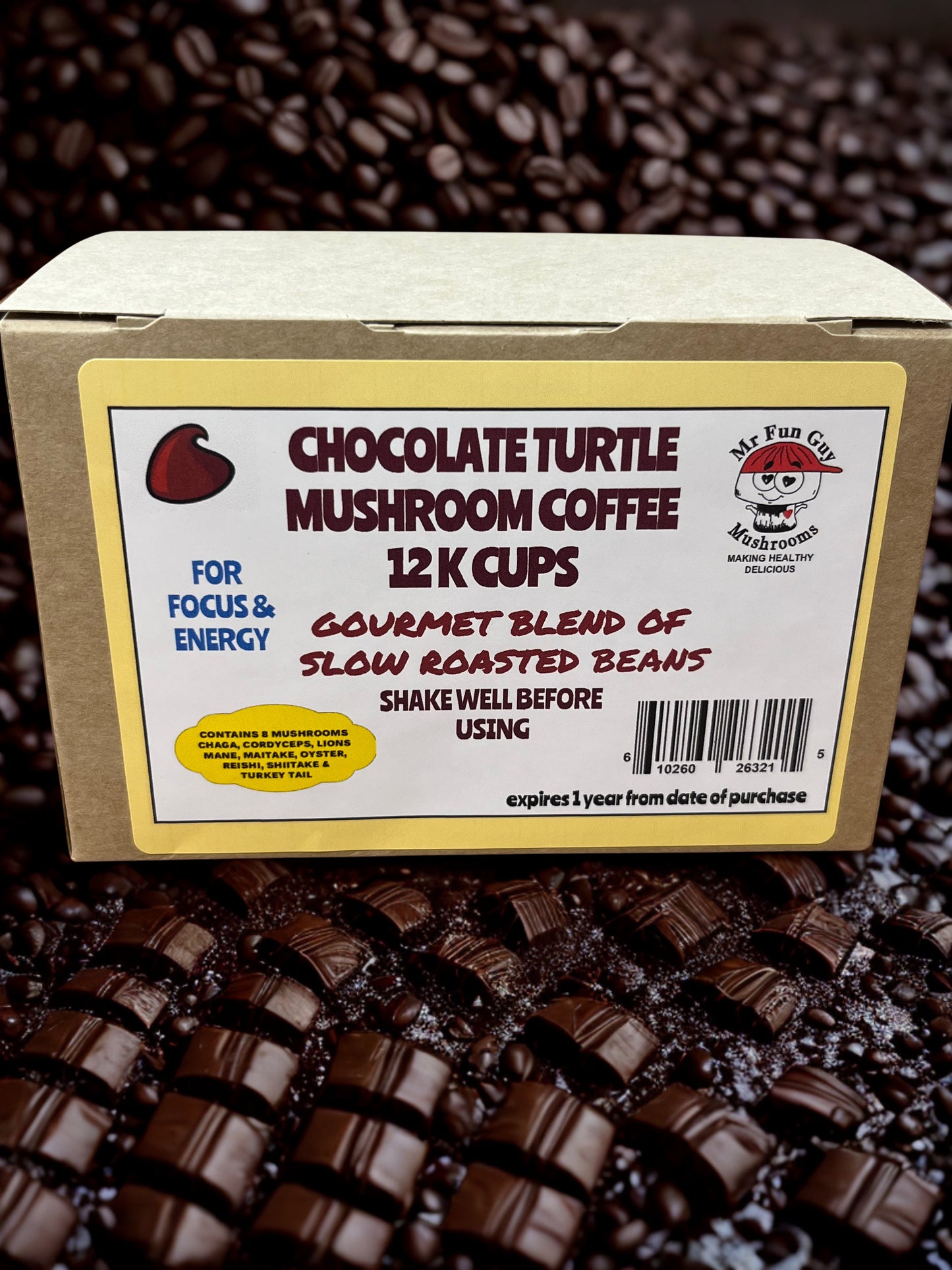Chocolate Turtle Mushroom Coffee 12 K Cups