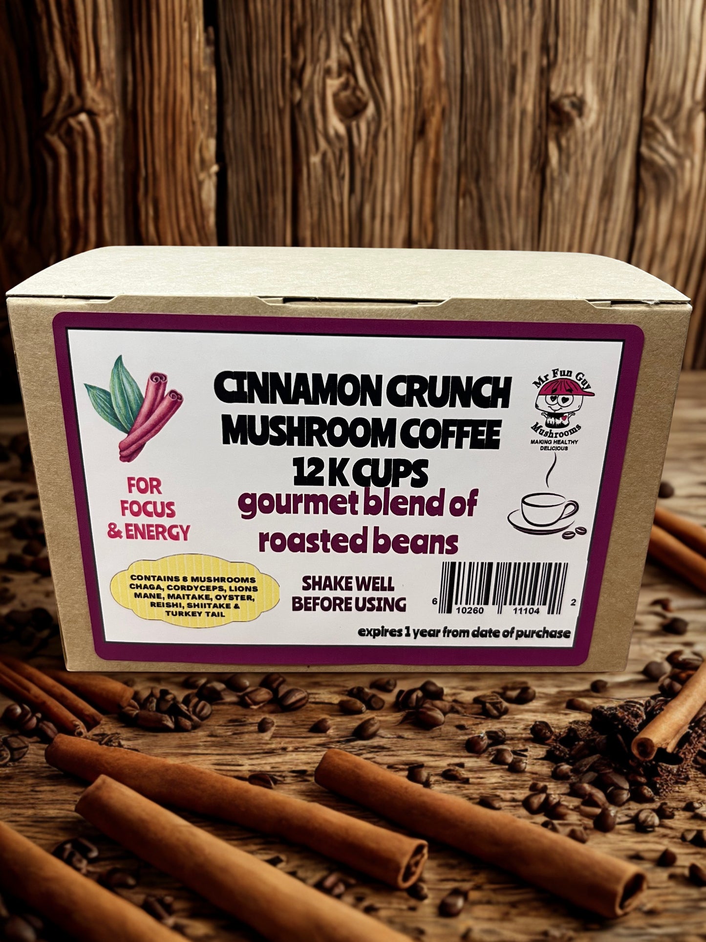 Cinnamon Crunch Mushroom Coffee 12 K Cups