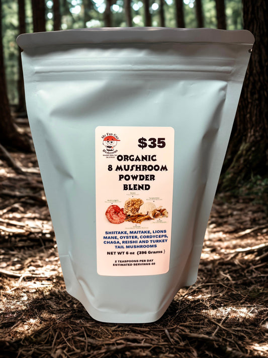 Organic 8 Blend Mushroom Powder 6 oz