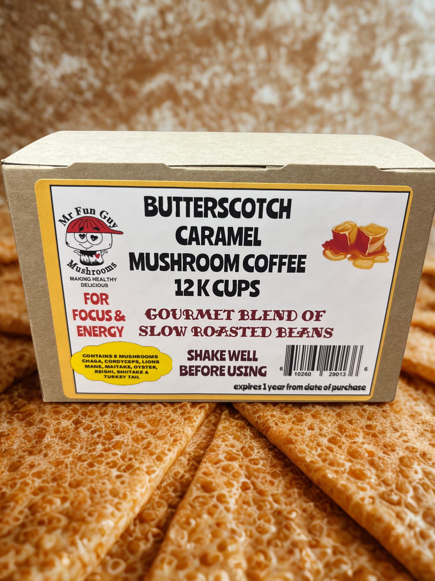 Butterscotch Caramel Mushroom Coffee 12 K Cups
