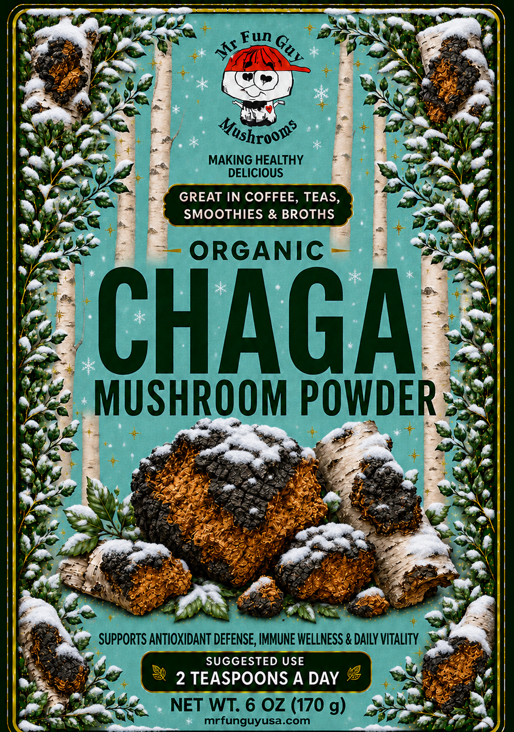 Organic Chaga Powder 6 oz