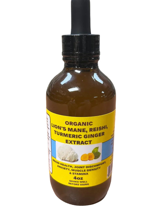 Organic Lion's Mane, Reishi, Turmeric Ginger Extract 4 oz