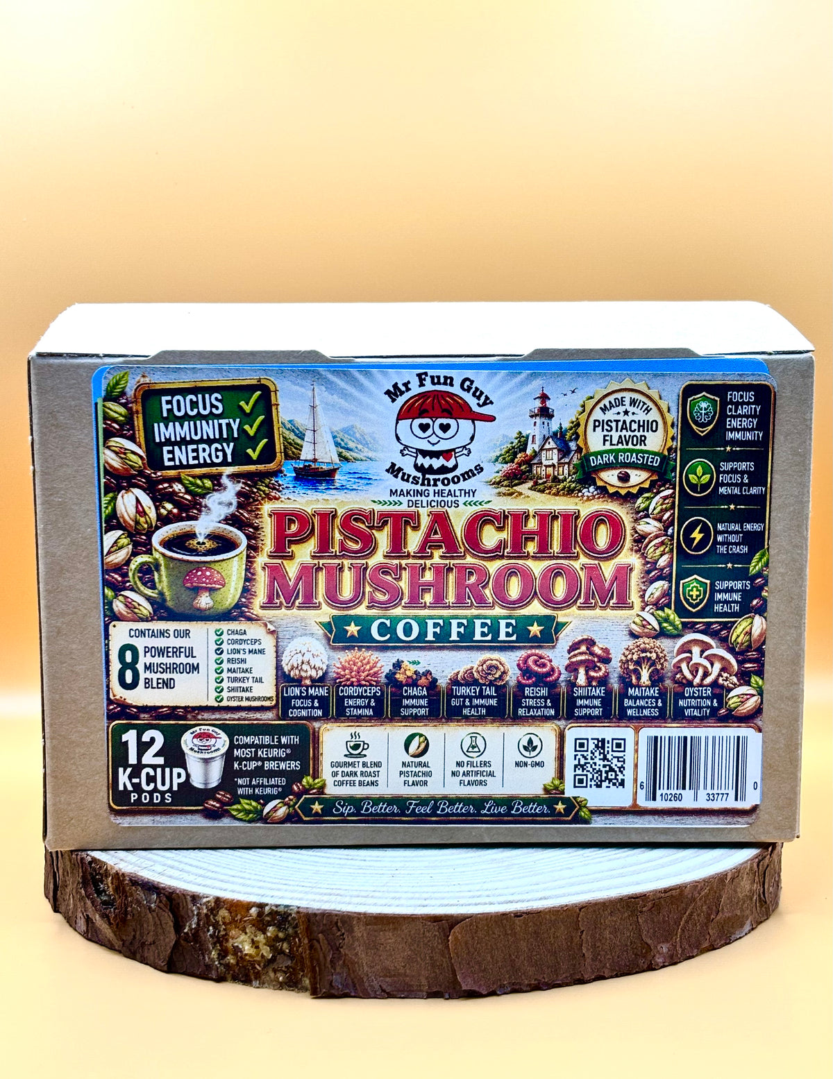 Perfect Pistachio Mushroom Coffee 12 K Cups