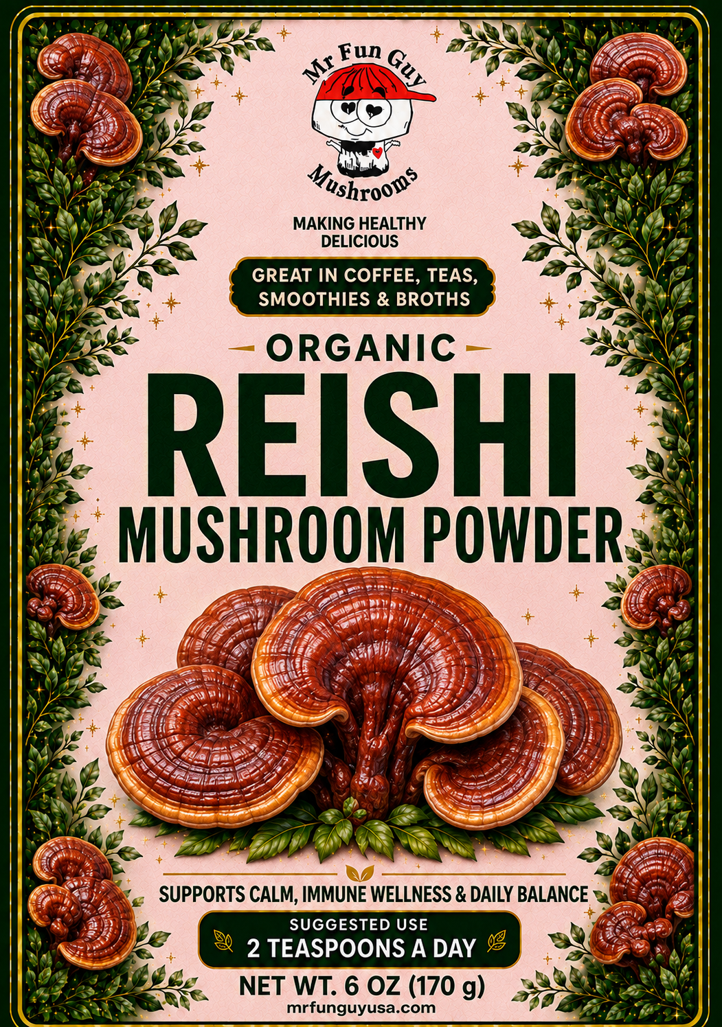 Organic Reishi Mushroom Powder 6 oz