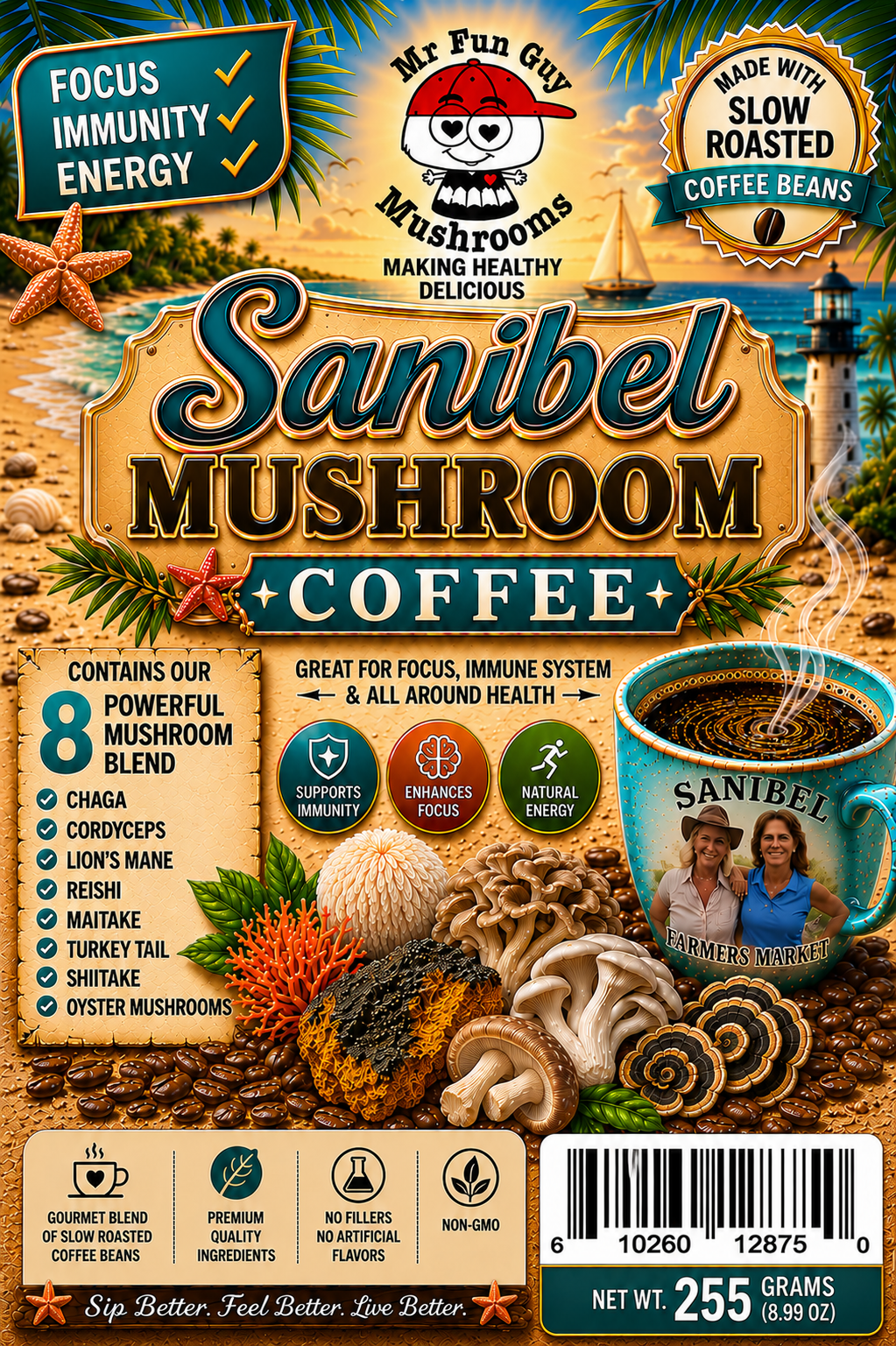 Sanibel Blend Mushroom Coffee 255 grams