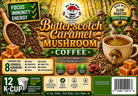 Butterscotch Caramel Mushroom Coffee 12 K Cups