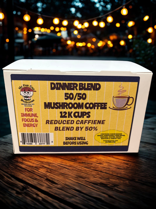 Dinner Blend 50/50 Mushroom Coffee 12 K Cups