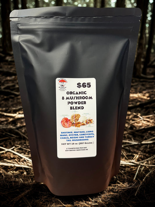 Organic 8 Blend Mushroom Powder 14 oz