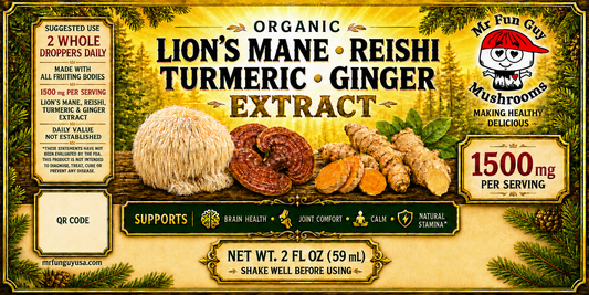 Organic Lion's Mane, Reishi, Turmeric Ginger Extract 2 oz